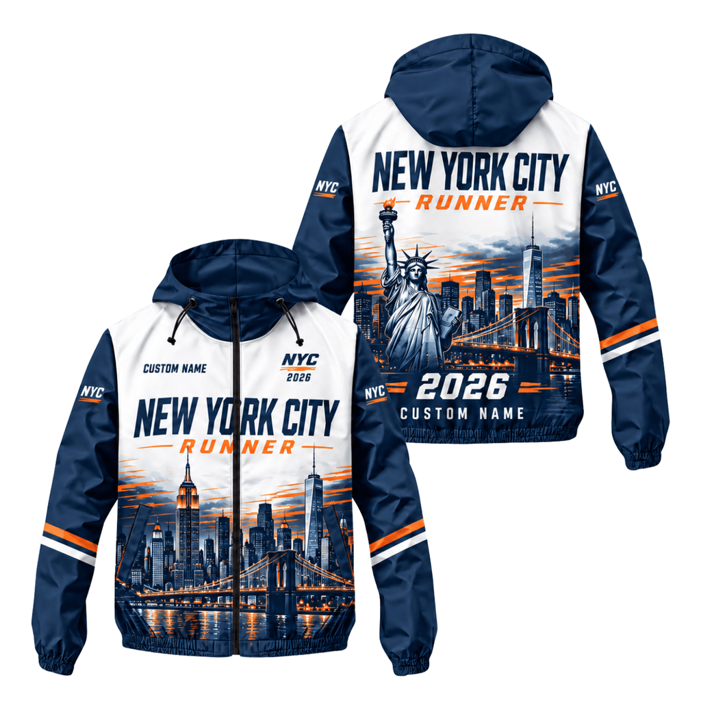 New York Running Windbreaker Jacket Personalized NYC Runner Running Jacket for Men and Women