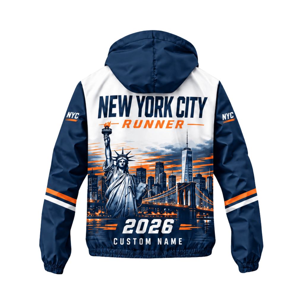 New York Running Windbreaker Jacket Personalized NYC Runner Running Jacket for Men and Women