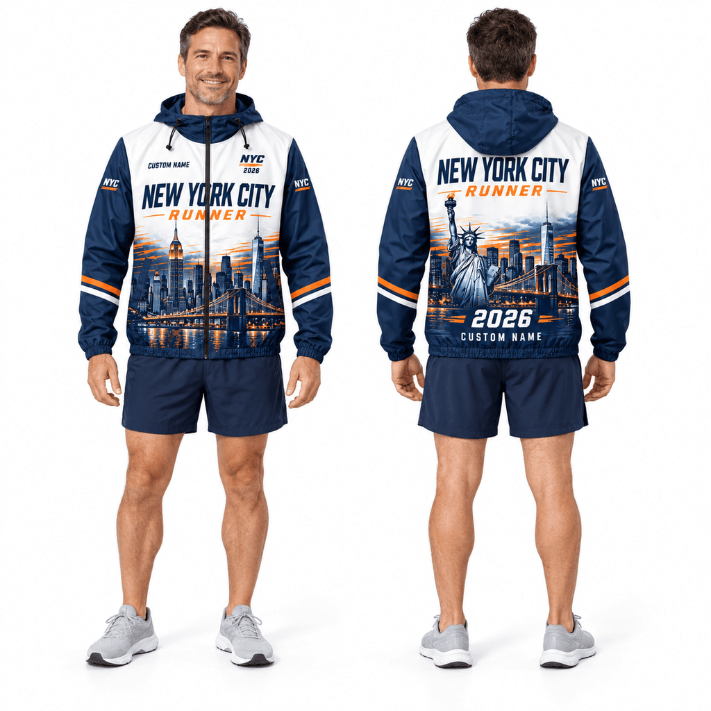 New York Running Windbreaker Jacket Personalized NYC Runner Running Jacket for Men and Women