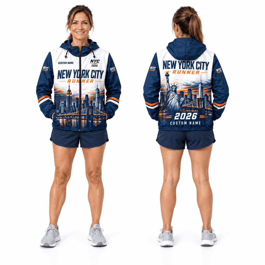 New York Running Windbreaker Jacket Personalized NYC Runner Running Jacket for Men and Women