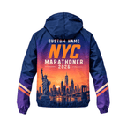 New York Running Windbreaker Jacket Personalized Sunset NYC Marathoner Running Jacket for Men and Women