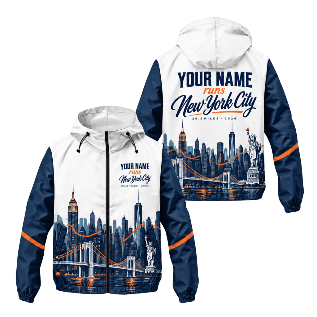 New York Running Windbreaker Jacket Your Name Runs NYC Running Jacket for Men and Women
