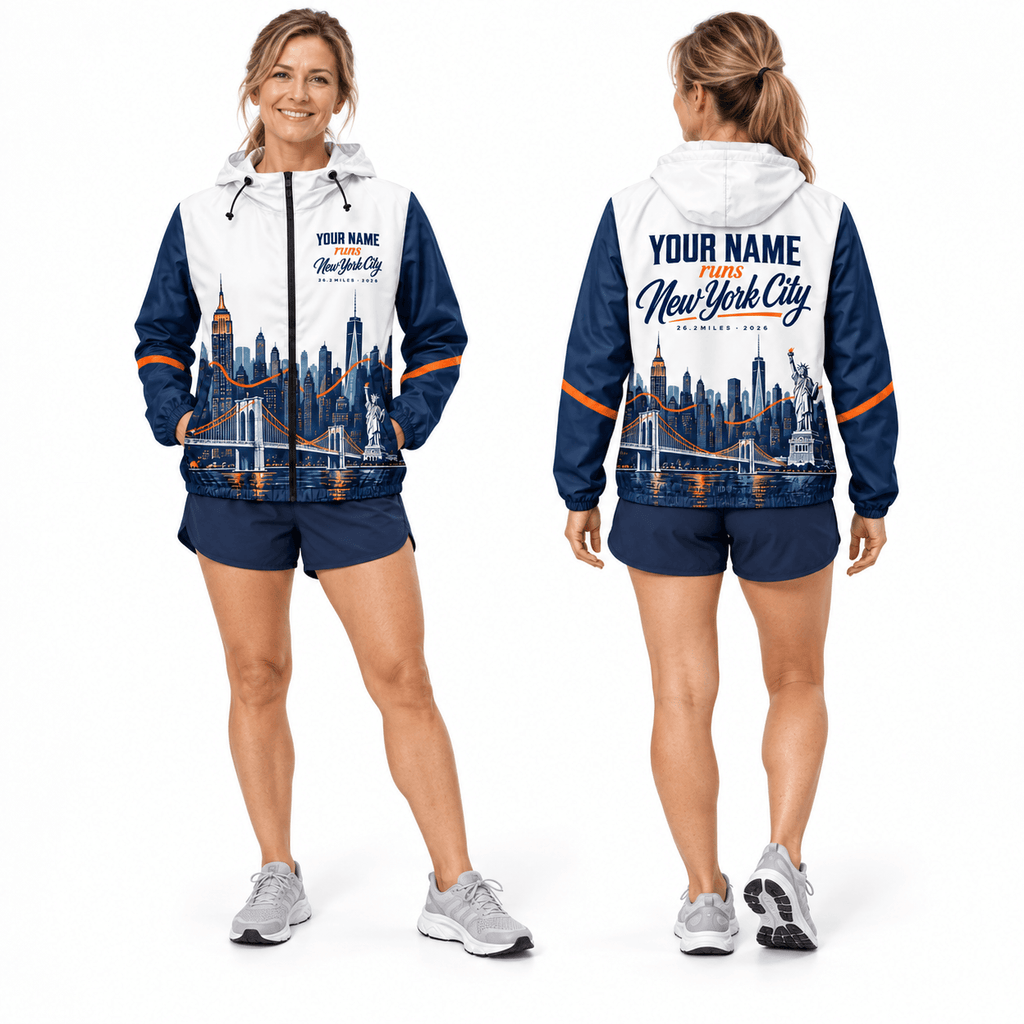 New York Running Windbreaker Jacket Your Name Runs NYC Running Jacket for Men and Women