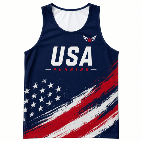Patriotic Running Tank Top - Patriot Pace USA Tech Singlet