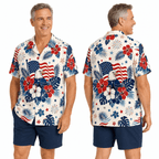 Patriotic Hawaiian Shirt - American Eagle Flag Aloha Shirt