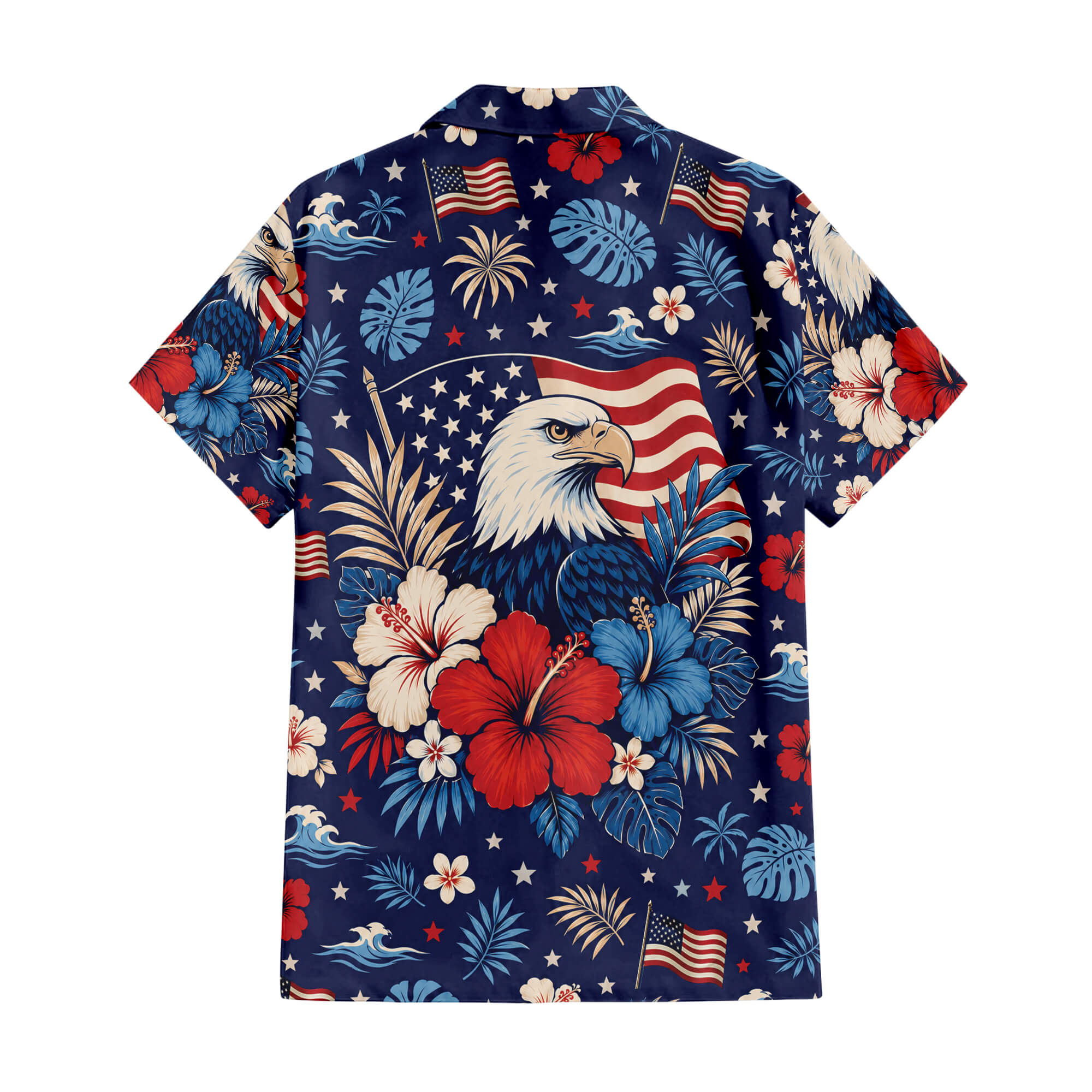 Patriotic Hawaiian Shirt - U.S. Eagle Flag Aloha Shirt