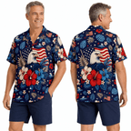 Patriotic Hawaiian Shirt - U.S. Eagle Flag Aloha Shirt