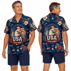 Patriotic Hawaiian Shirt - USA 1776 2026 Flag Aloha Shirt