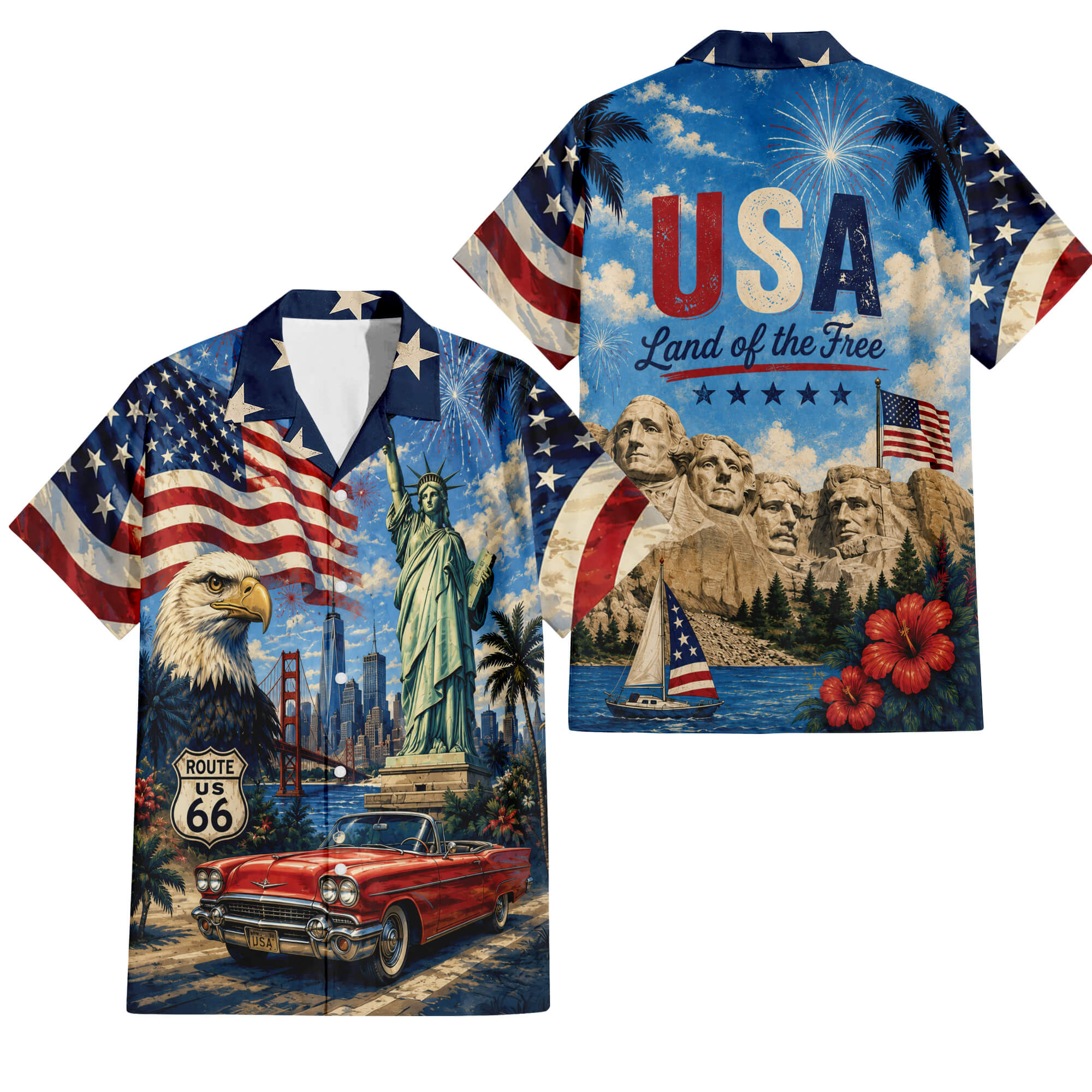 Patriotic Hawaiian Shirt - USA Aloha Shirt
