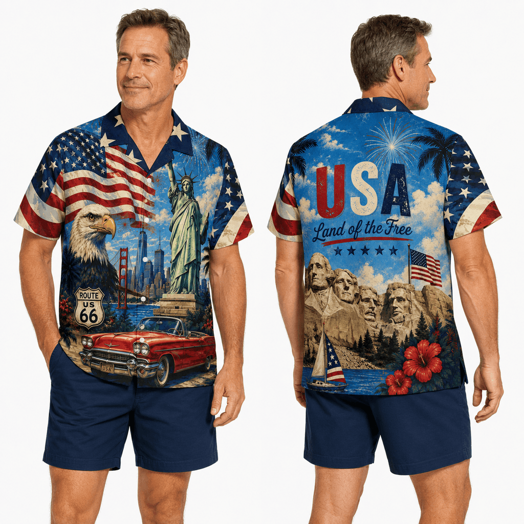 Patriotic Hawaiian Shirt - USA Aloha Shirt