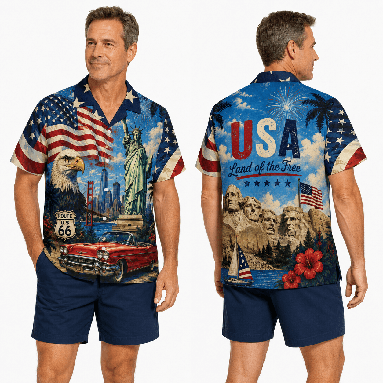 Patriotic Hawaiian Shirt - USA Aloha Shirt