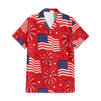 Patriotic Hawaiian Shirt - USA Firework Aloha Shirt