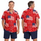 Patriotic Hawaiian Shirt - USA Firework Aloha Shirt