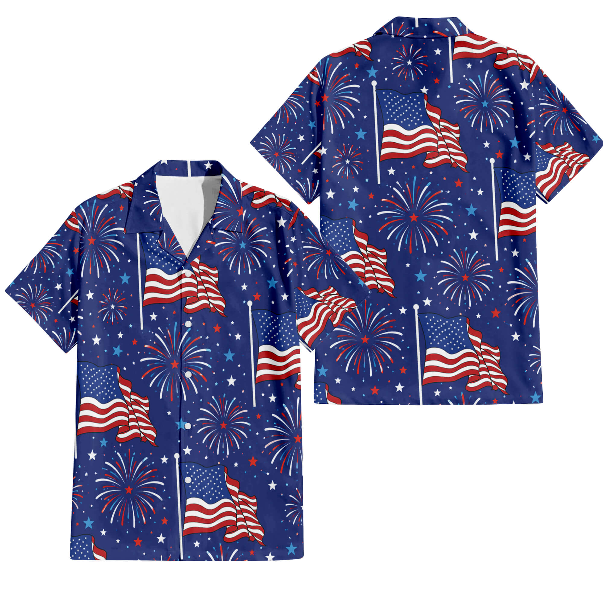 Patriotic Hawaiian Shirt - USA Flag Aloha Shirt