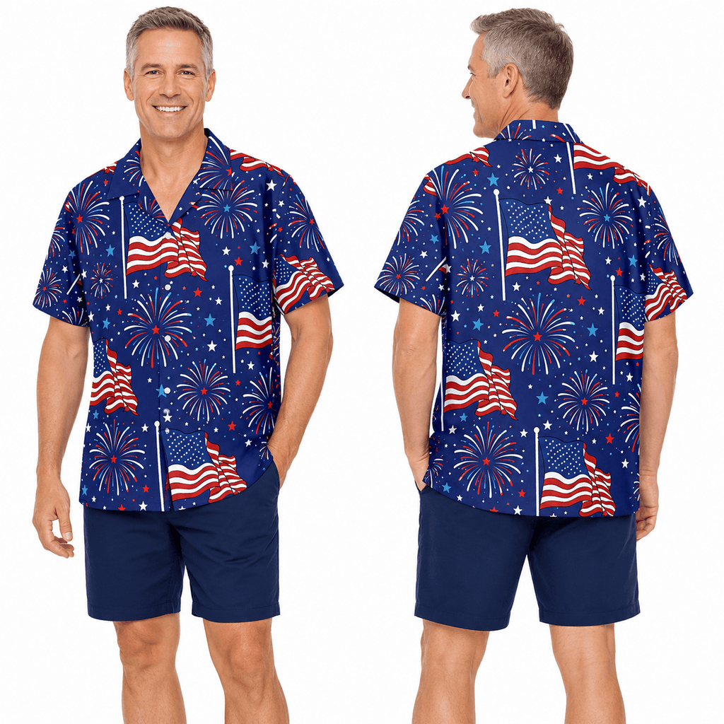 Patriotic Hawaiian Shirt - USA Flag Aloha Shirt