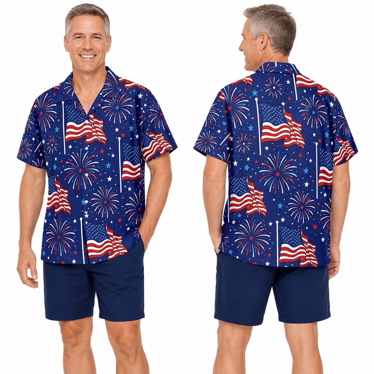 Patriotic Hawaiian Shirt - USA Flag Aloha Shirt