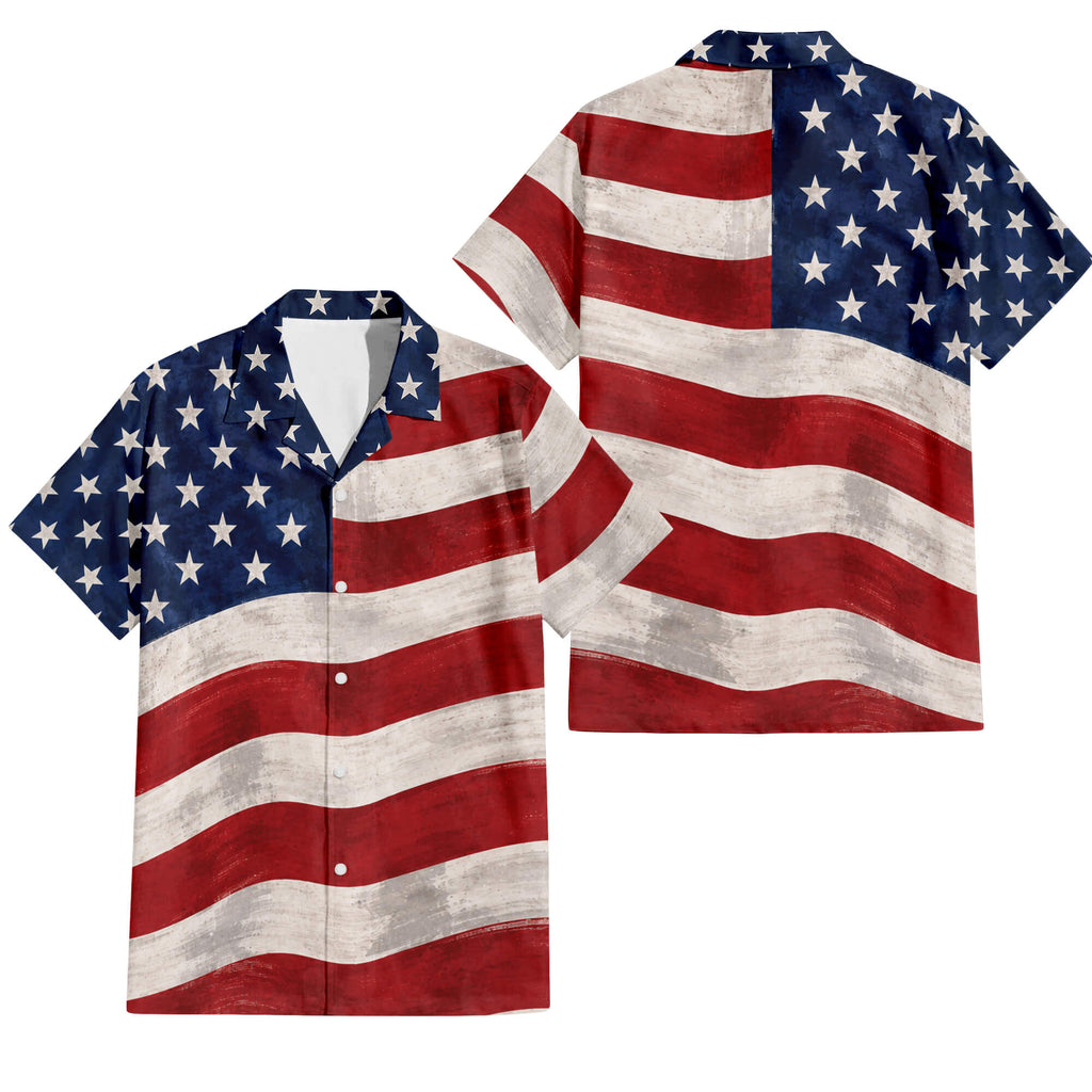 Patriotic Hawaiian Shirt - USA Proud Flag Aloha Shirt