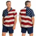 Patriotic Hawaiian Shirt - USA Proud Flag Aloha Shirt