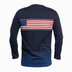Patriotic Running Long Sleeve Shirt USA Long Sleeve Running Top