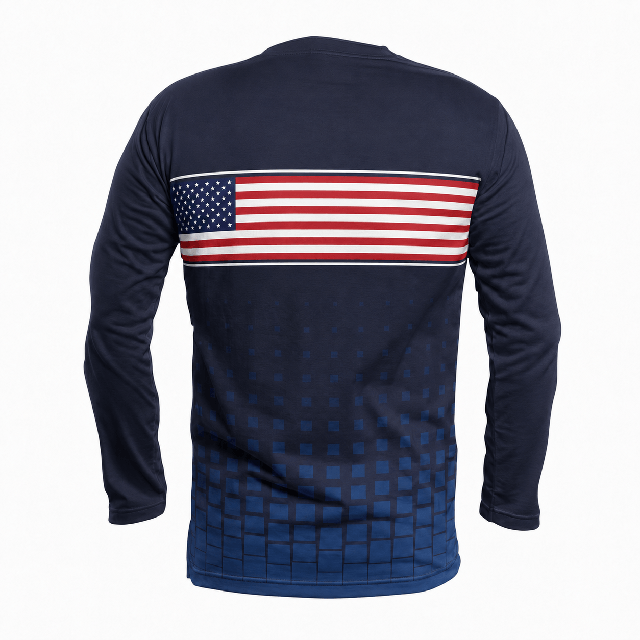Patriotic Running Long Sleeve Shirt USA Long Sleeve Running Top