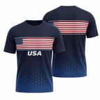 Patriotic Running T-Shirt USA Tech Running Tee