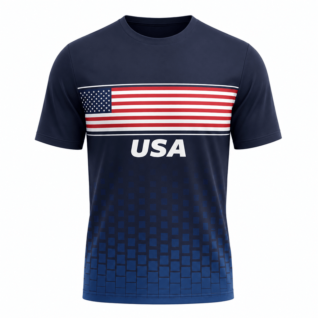 Patriotic Running T-Shirt USA Tech Running Tee