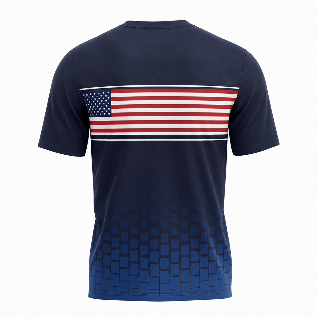 Patriotic Running T-Shirt USA Tech Running Tee