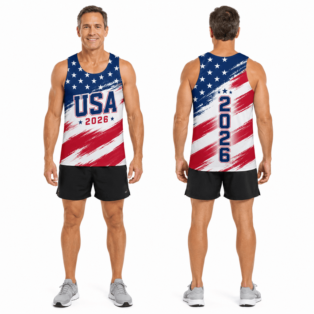 Patriotic Tech Running Tank Top USA 2026 Running Singlet for Men and Women