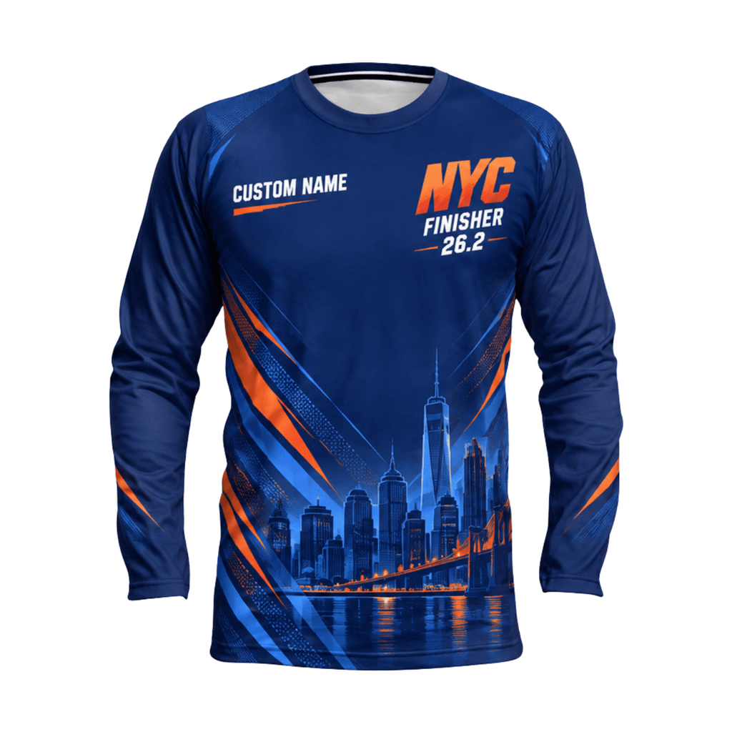 Personalized NYC 26.2 Marathon 2026 Unisex Running Long Sleeve Shirt