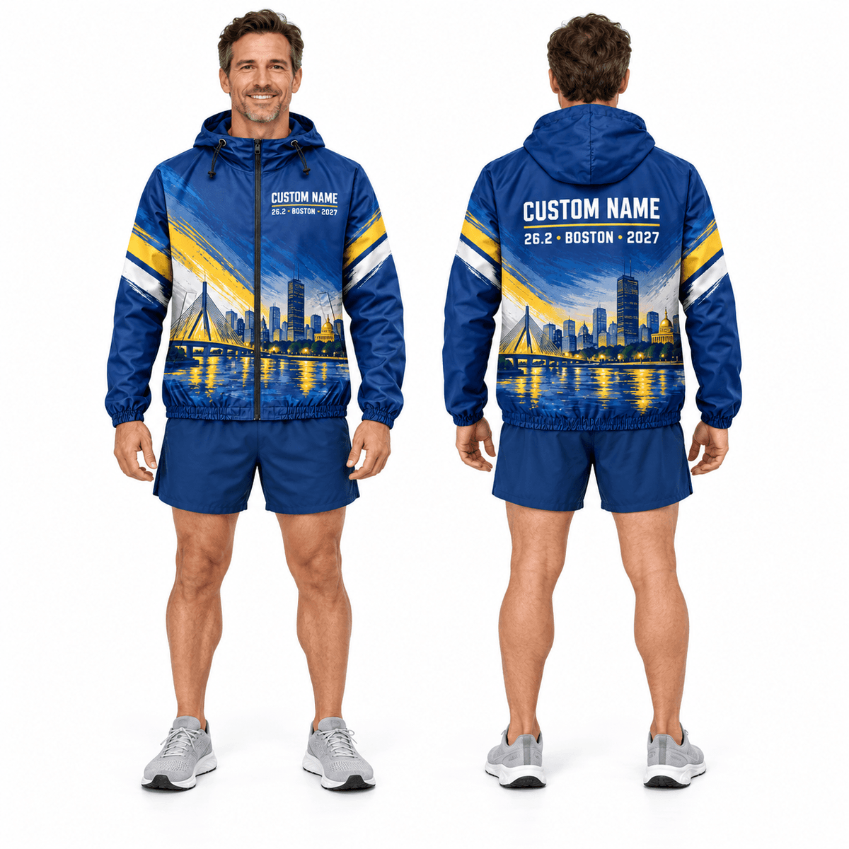 Personalized 26.2 Boston 2027 Running Windbreaker Jacket