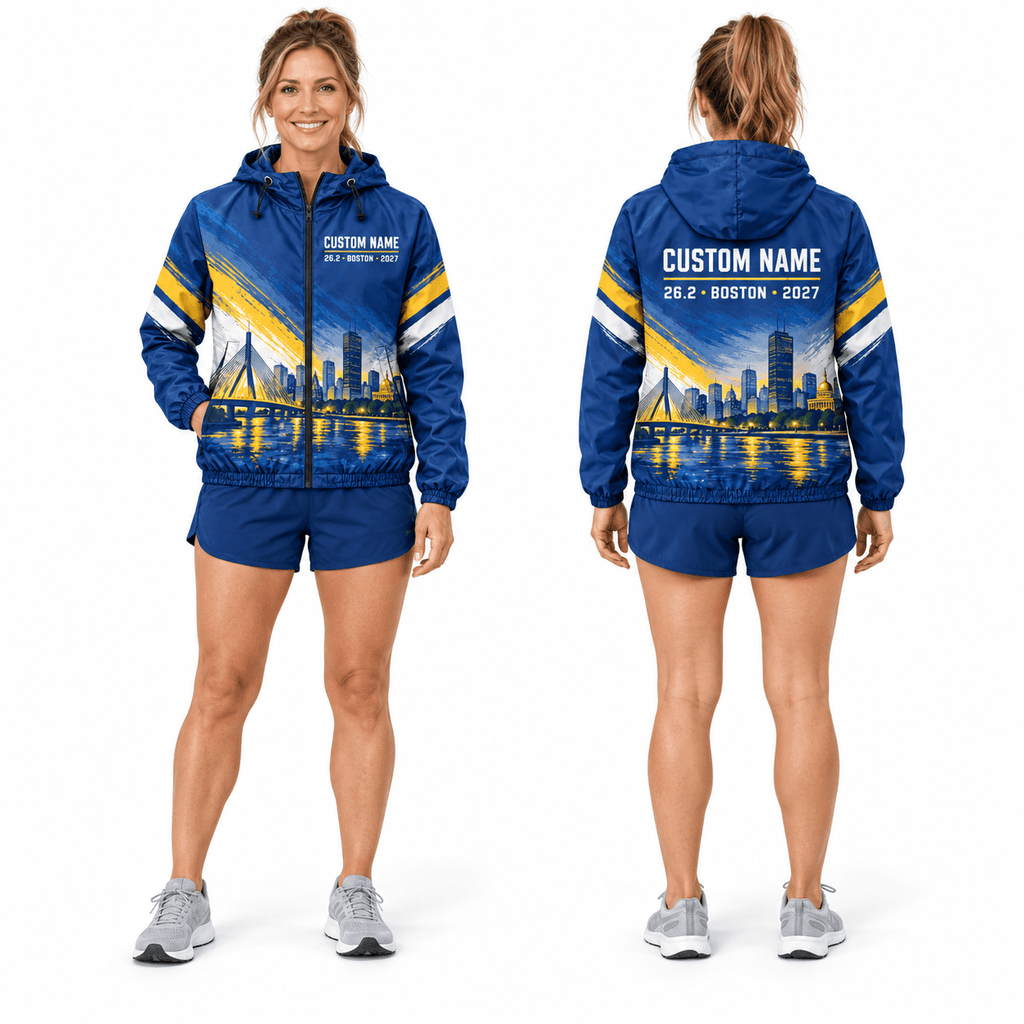 Personalized 26.2 Boston 2027 Running Windbreaker Jacket