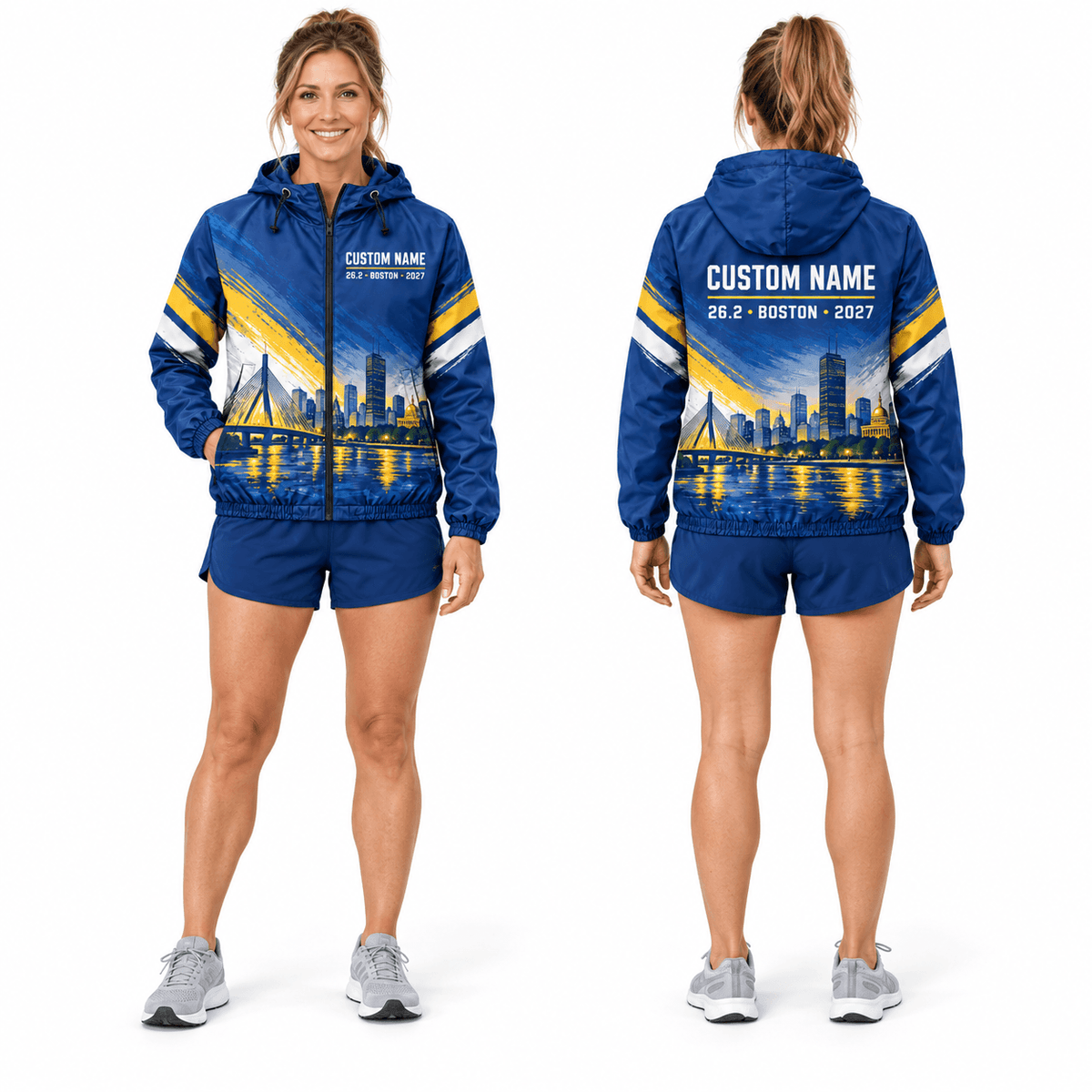 Personalized 26.2 Boston 2027 Running Windbreaker Jacket