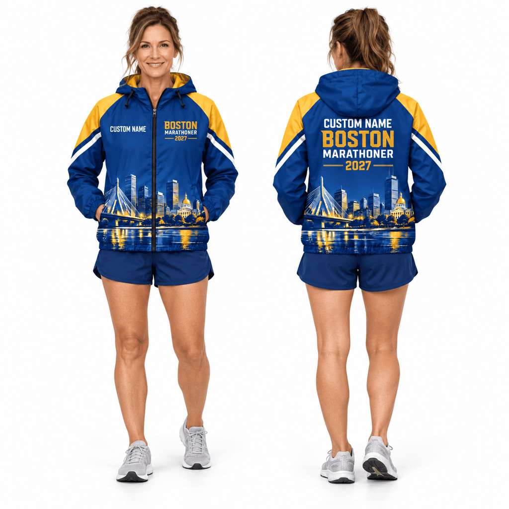 Personalized Boston 2027 Marathoner Running Windbreaker Jacket