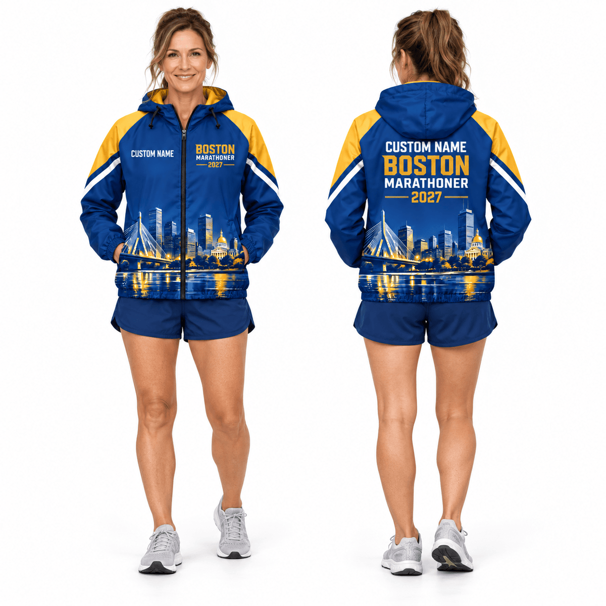 Personalized Boston 2027 Marathoner Running Windbreaker Jacket