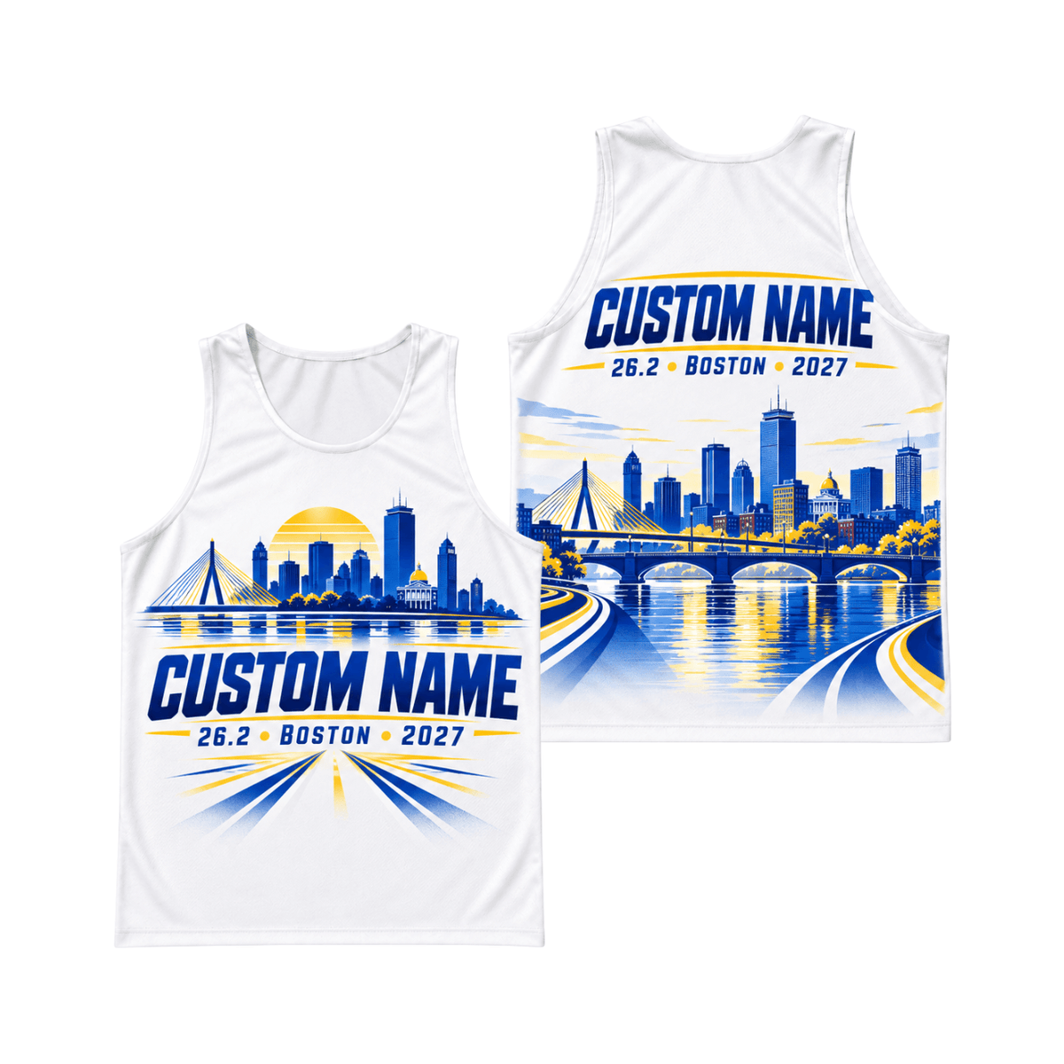 Personalized Boston 26.2 Running Singlet Unisex Marathon Tank Top