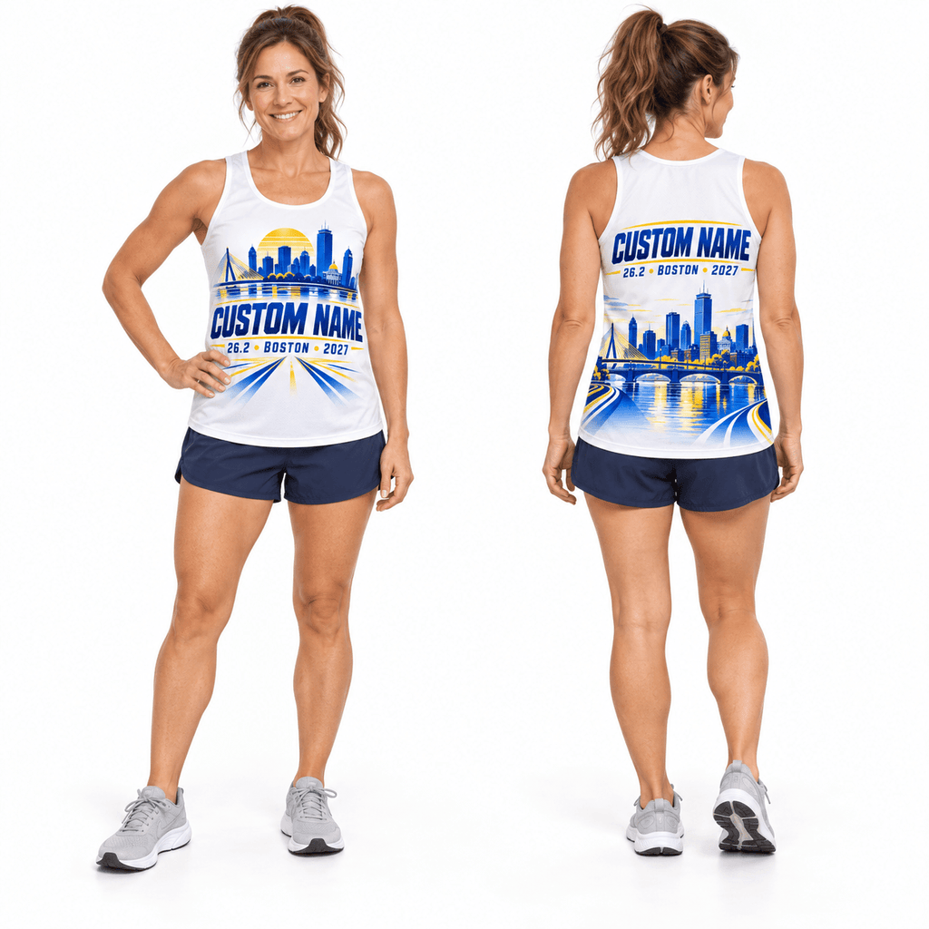 Personalized Boston 26.2 Running Singlet Unisex Marathon Tank Top