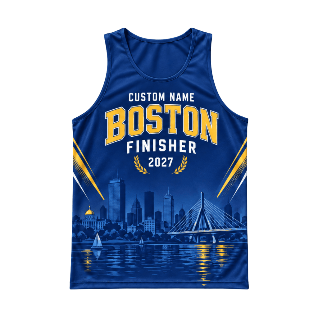 Personalized Boston Finisher Running Singlet Unisex Marathon Tank Top