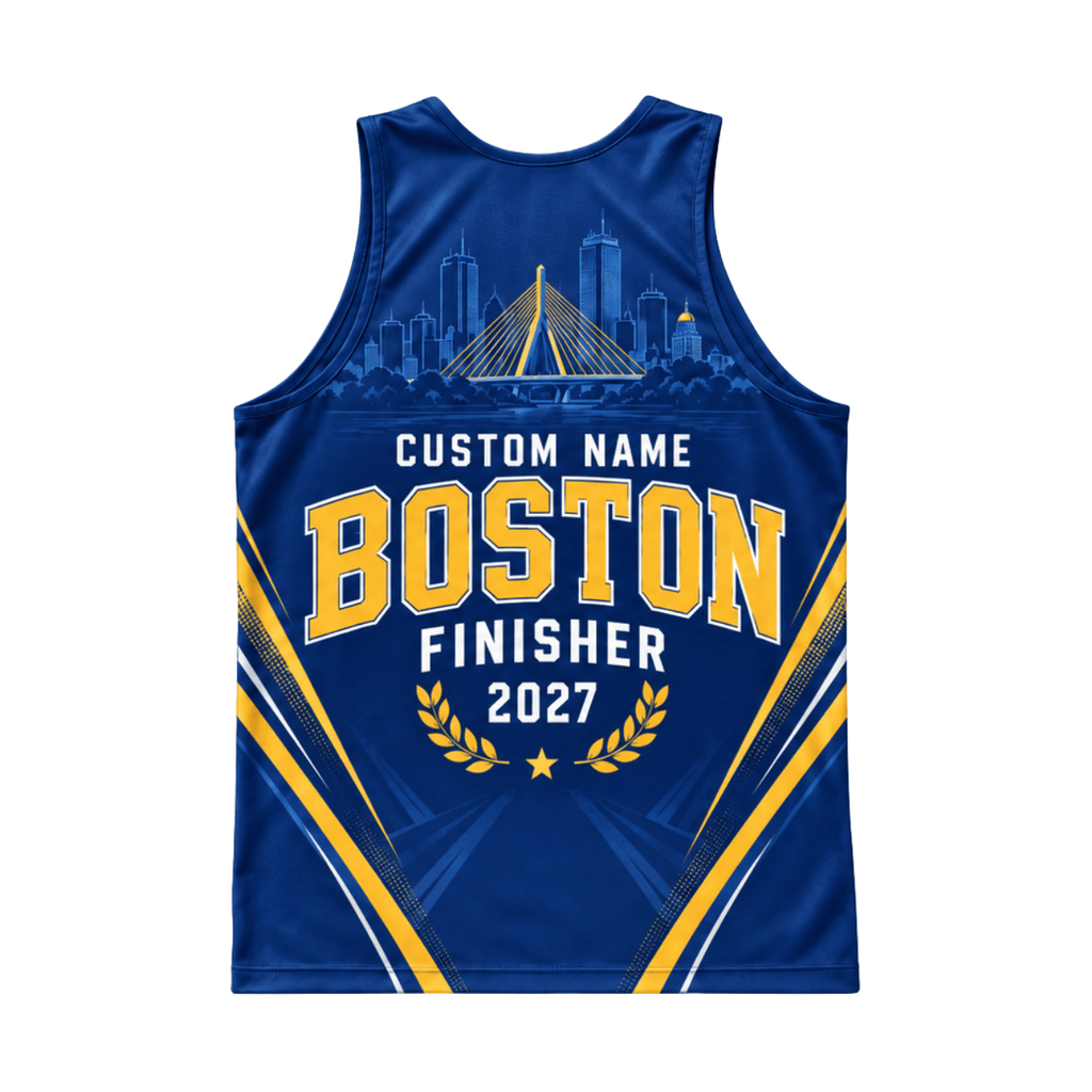 Personalized Boston Finisher Running Singlet Unisex Marathon Tank Top