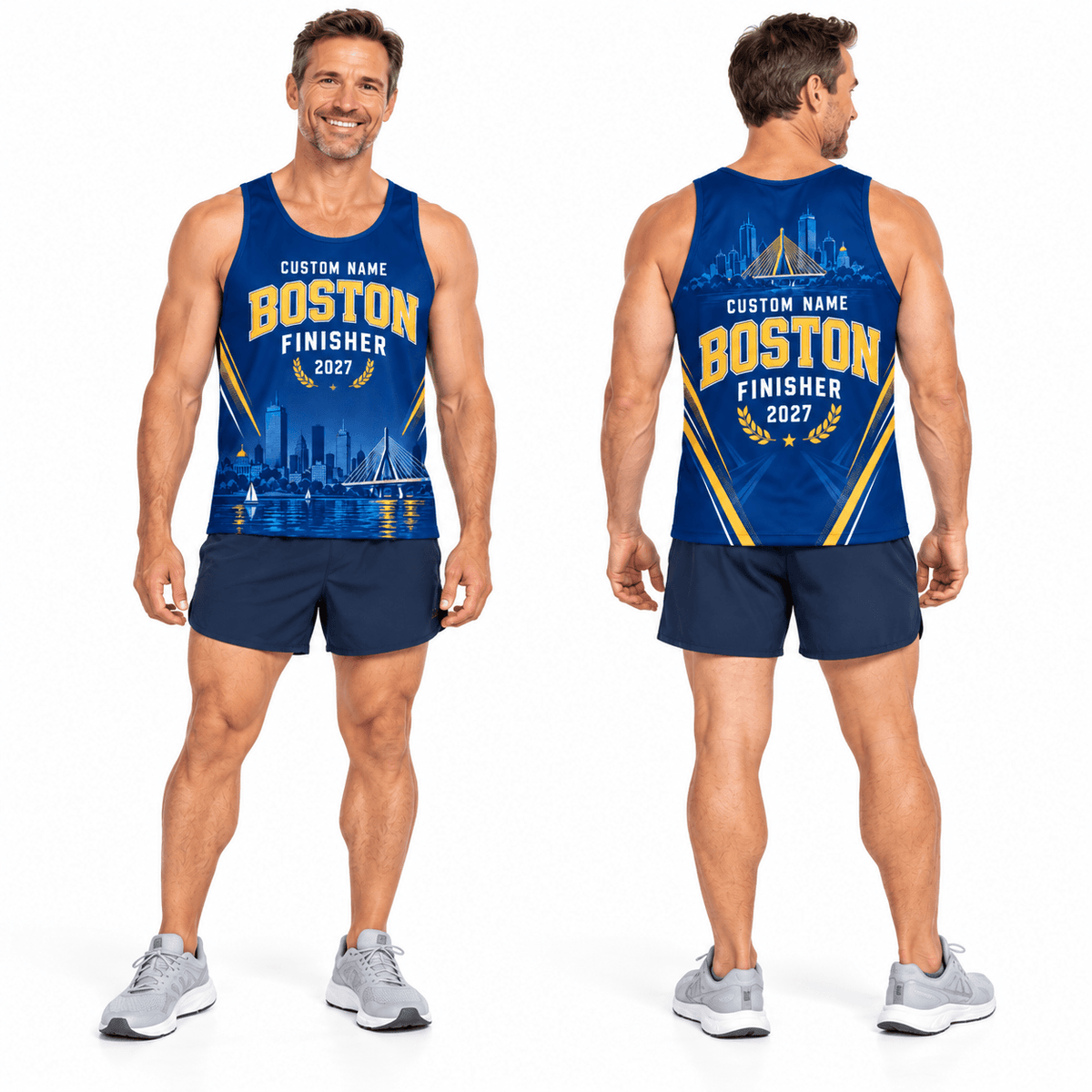 Personalized Boston Finisher Running Singlet Unisex Marathon Tank Top