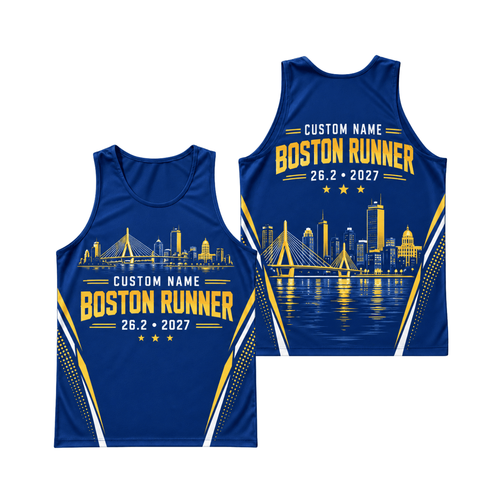 Personalized Boston Run 2027 Running Singlet Unisex Marathon Tank Top