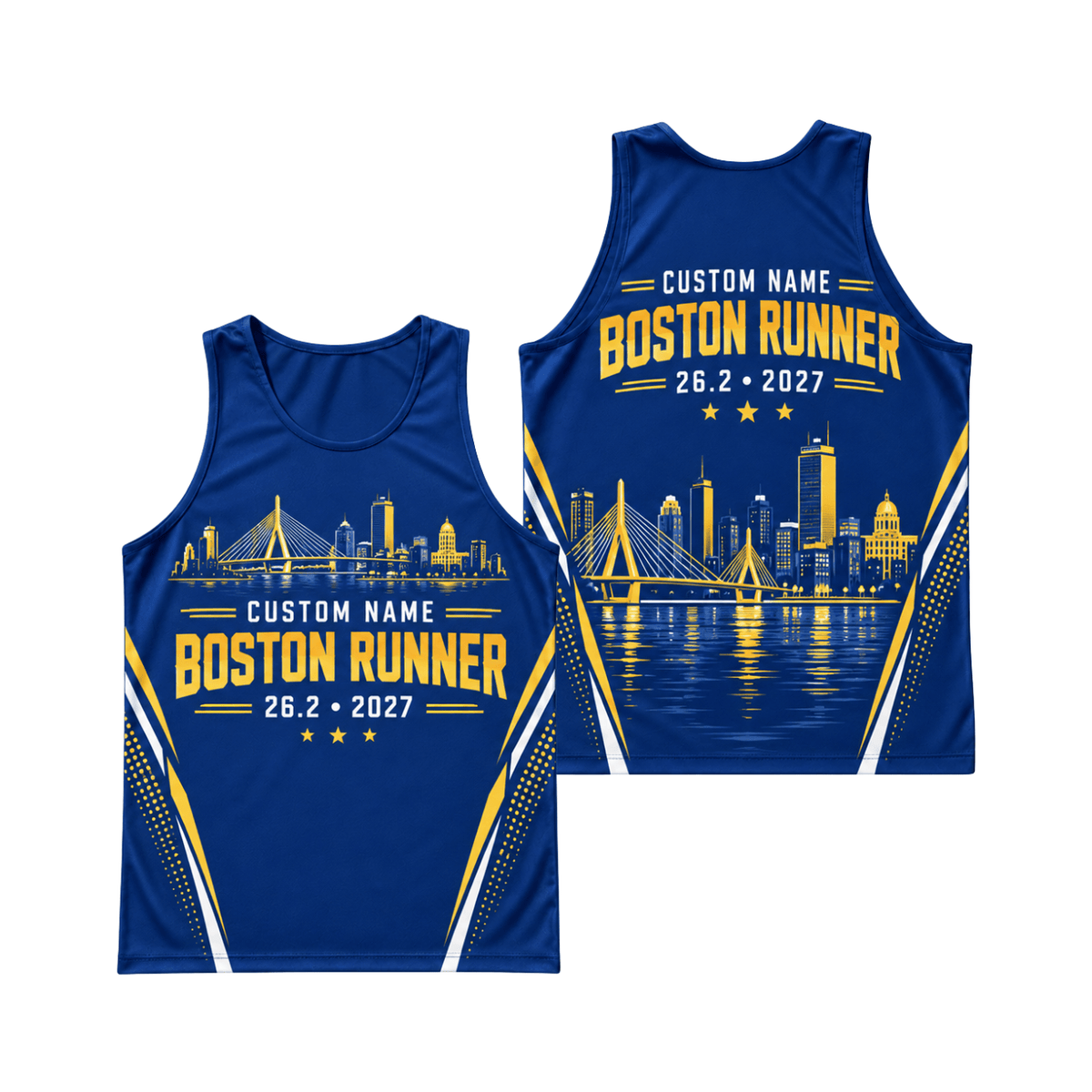 Personalized Boston Run 2027 Running Singlet Unisex Marathon Tank Top