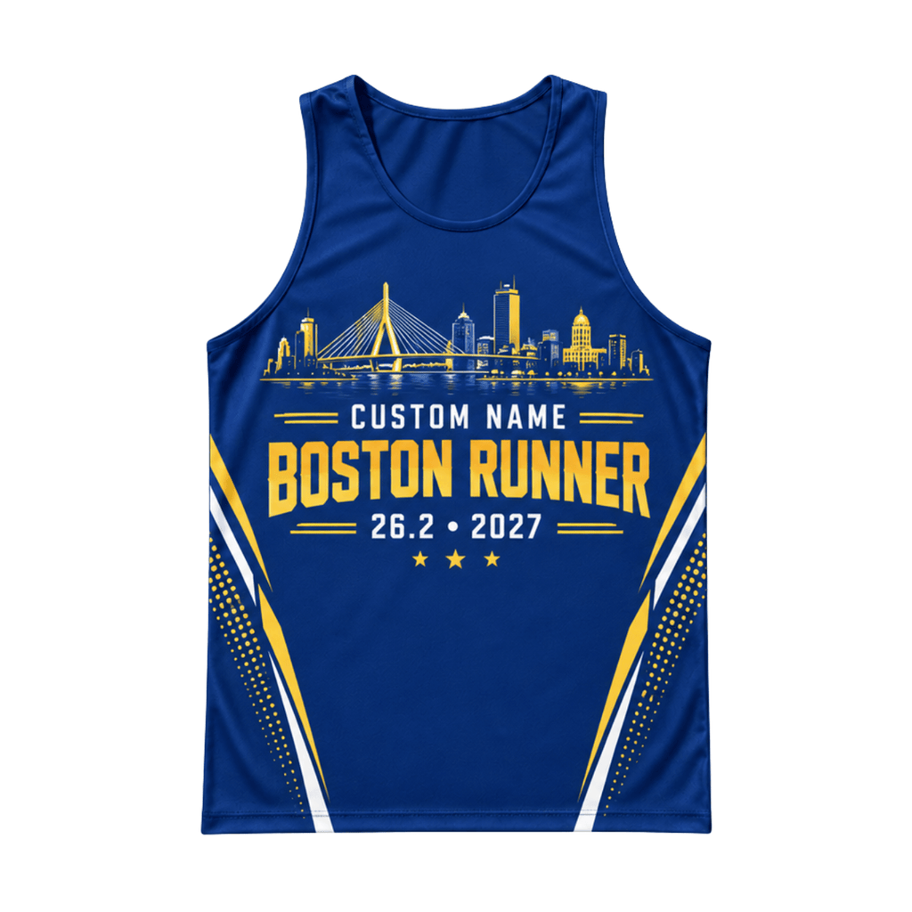 Personalized Boston Run 2027 Running Singlet Unisex Marathon Tank Top
