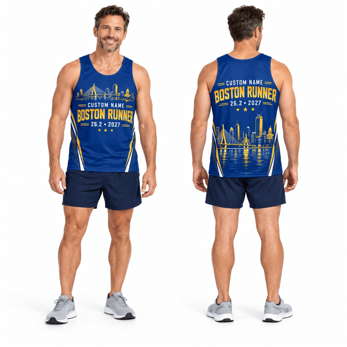 Personalized Boston Run 2027 Running Singlet Unisex Marathon Tank Top