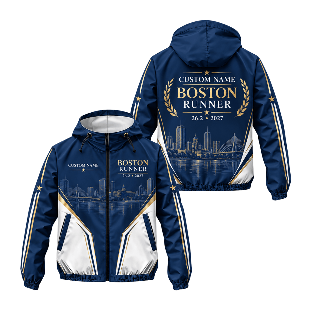 Personalized Boston Runner 26.2 2027 Running Windbreaker Jacket