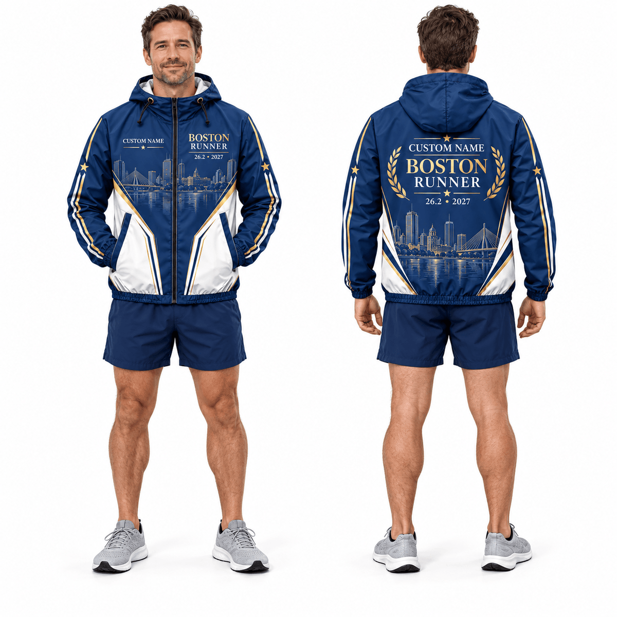 Personalized Boston Runner 26.2 2027 Running Windbreaker Jacket