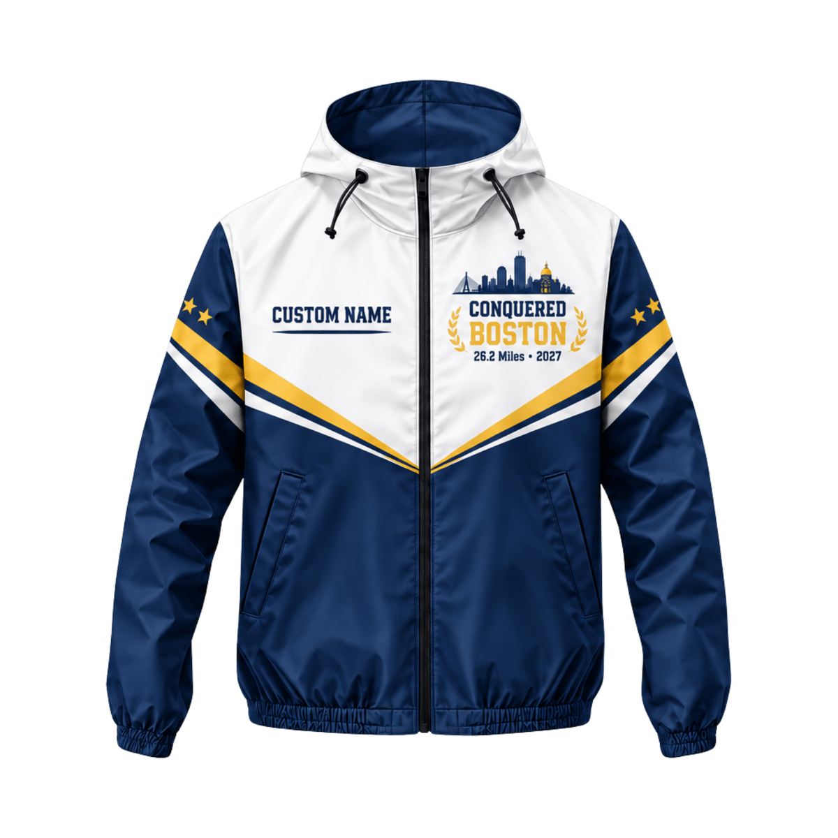 Personalized Conquered Boston 26.2 2027 Running Windbreaker Jacket