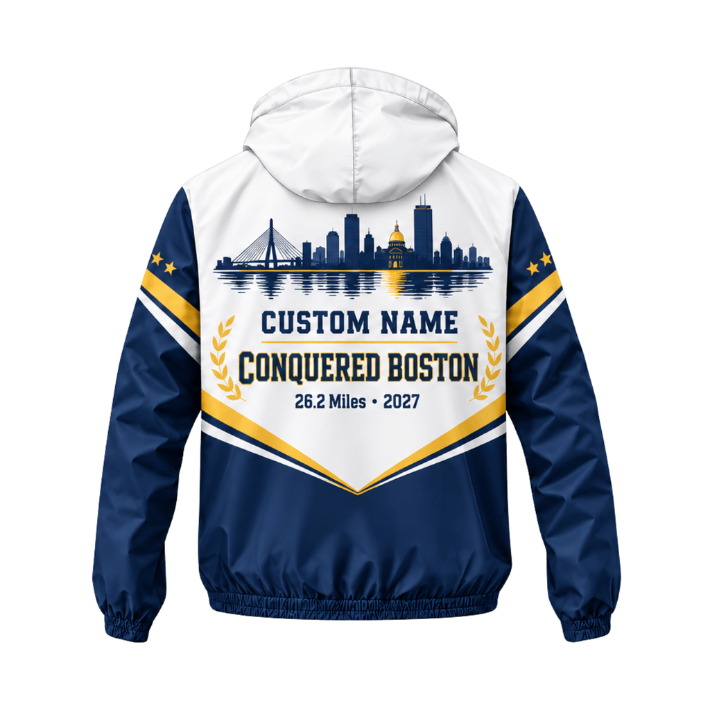 Personalized Conquered Boston 26.2 2027 Running Windbreaker Jacket