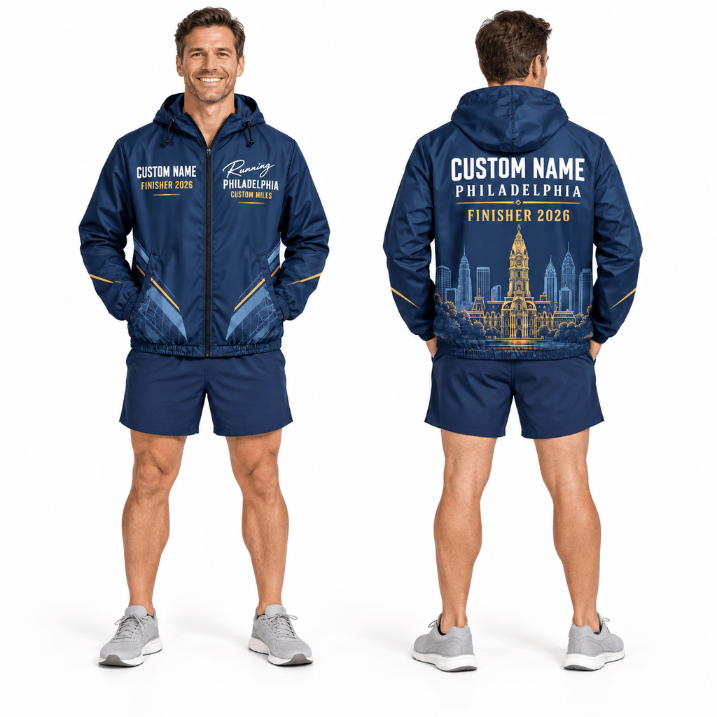 Personalized Philadelphia Finisher 2026 Running Windbreaker Jacket