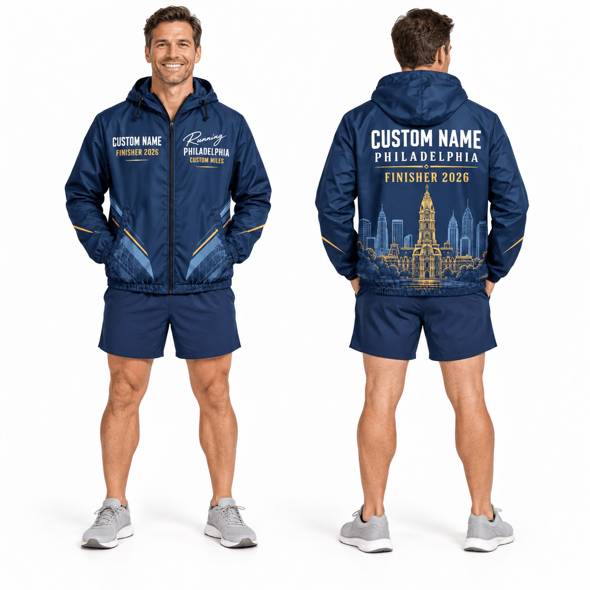 Personalized Philadelphia Finisher 2026 Running Windbreaker Jacket