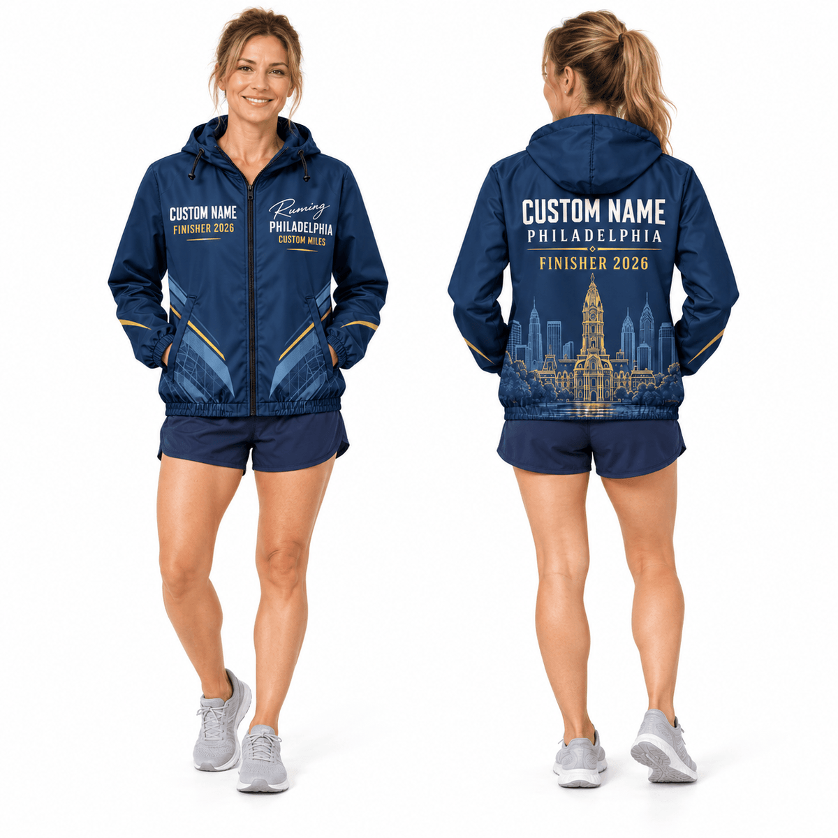 Personalized Philadelphia Finisher 2026 Running Windbreaker Jacket